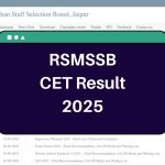 RSMSSB CET Result 2025 – rsmssb.rajasthan.gov.in 12th Level CutOff & Merit List