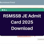 RSMSSB JE Admit Card 2025 – rsmssb.rajasthan.gov.in Junior Engineer Hall Ticket Download